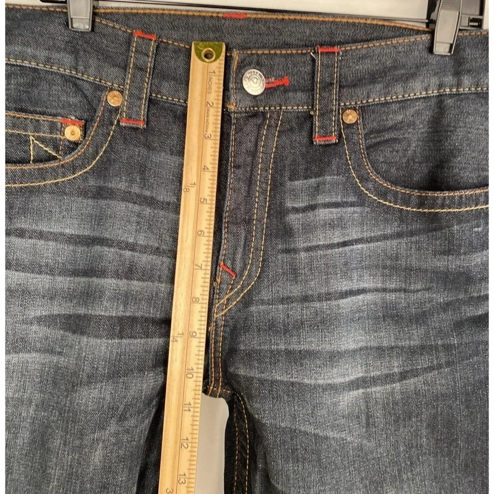 True Religion Jeans Men 36 33Straight Dark Wash ‎ Red Stitching Plus Red TR Hat